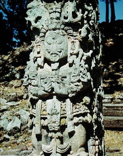 Stele, from the Great Court of the Stelae by Mayan